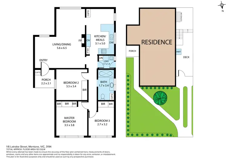 Floorplan of Homely unit listing, 1/6 Latrobe Street, Mentone VIC 3194