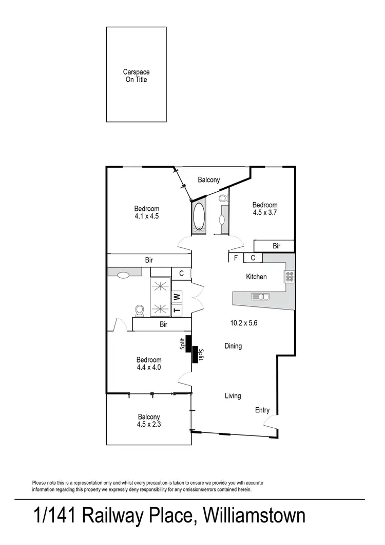 Floorplan of Homely apartment listing, 1/141 Railway Place, Williamstown VIC 3016