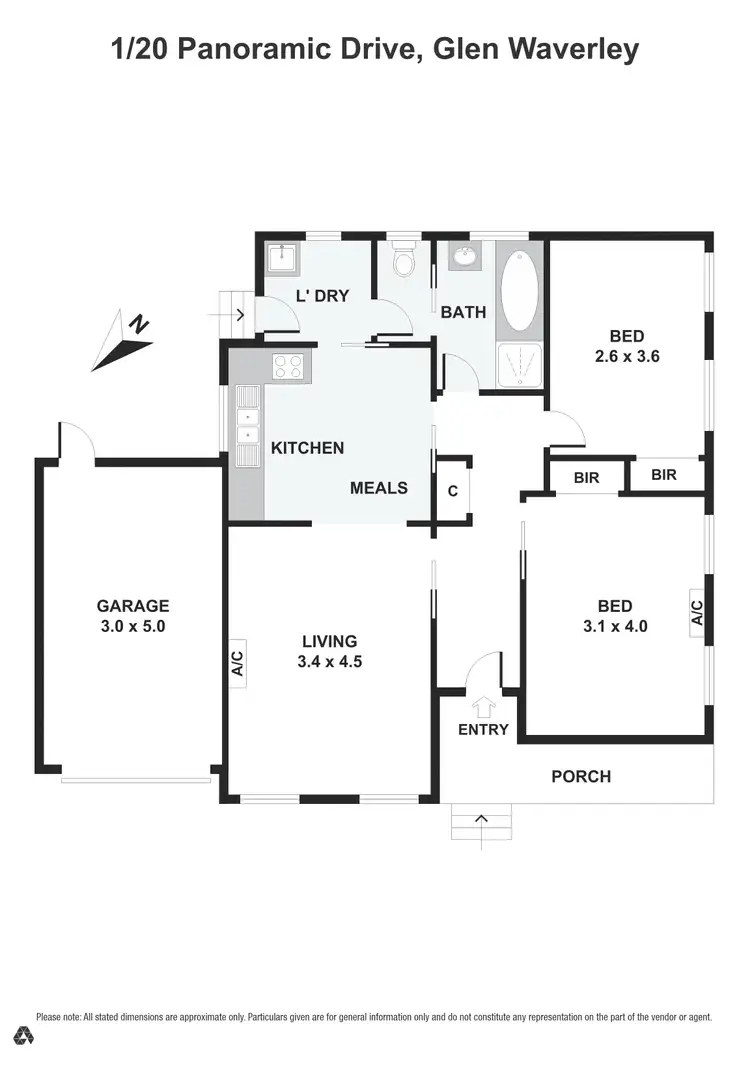 Floorplan of Homely unit listing, 1/20 Panoramic Grove, Glen Waverley VIC 3150