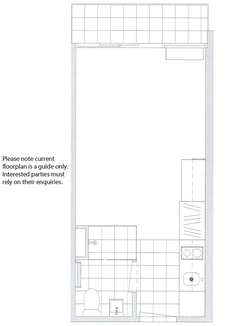 Floorplan of Homely studio listing, 604/181 ABeckett Street, Melbourne VIC 3000
