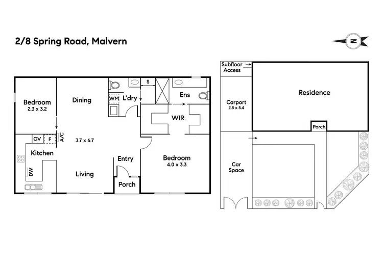 Floorplan of Homely unit listing, 2/8 Spring Road, Malvern VIC 3144