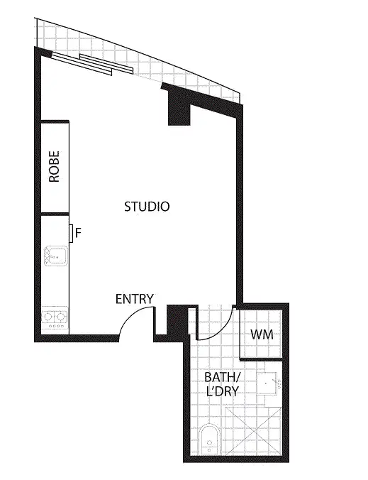 Floorplan of Homely studio listing, 2711B/100 Harbour Esplanade, Docklands VIC 3008
