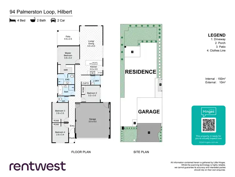 Floorplan of Homely house listing, 94 Palmerston Lp, Hilbert WA 6112