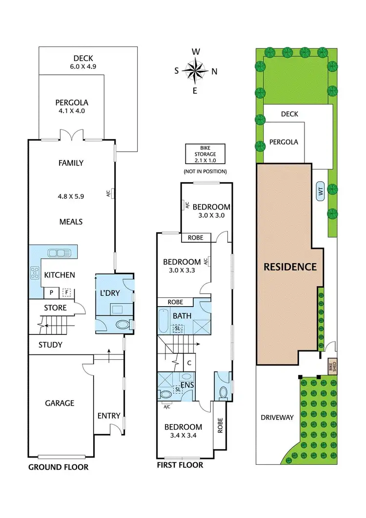 Floorplan of Homely townhouse listing, 184C Gillies Street, Fairfield VIC 3078