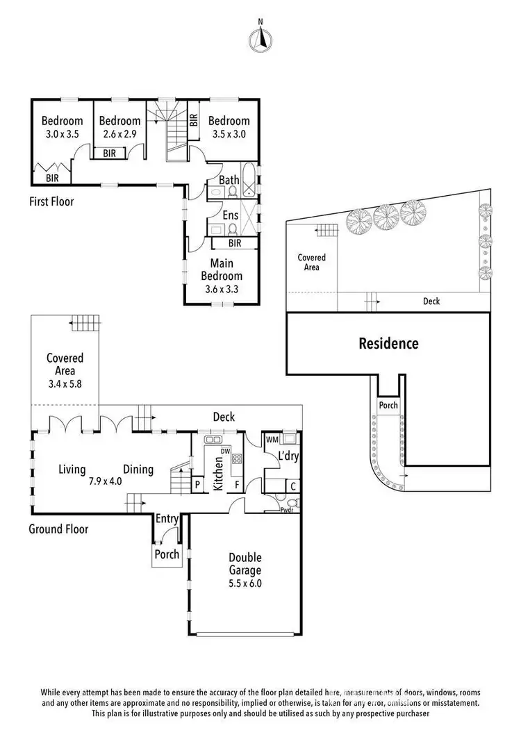 Floorplan of Homely townhouse listing, 2/5 Jolliffe Crescent, Rosanna VIC 3084