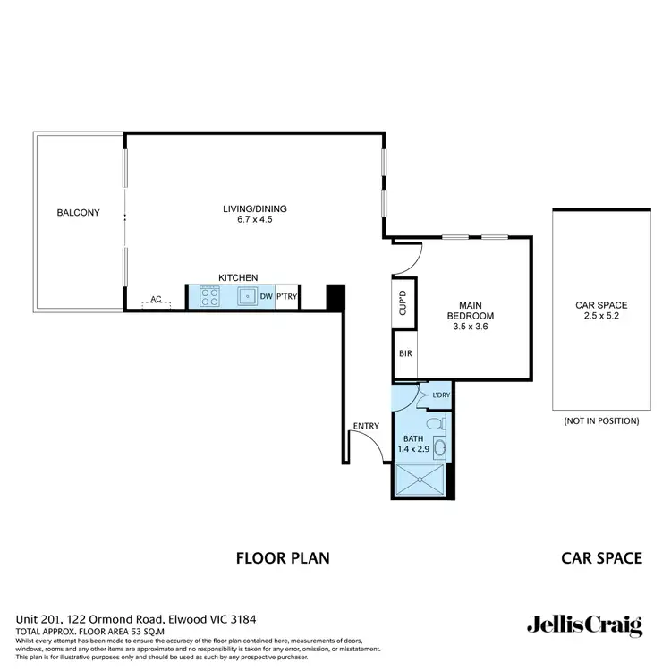 Floorplan of Homely apartment listing, 201/122 Ormond Road, Elwood VIC 3184
