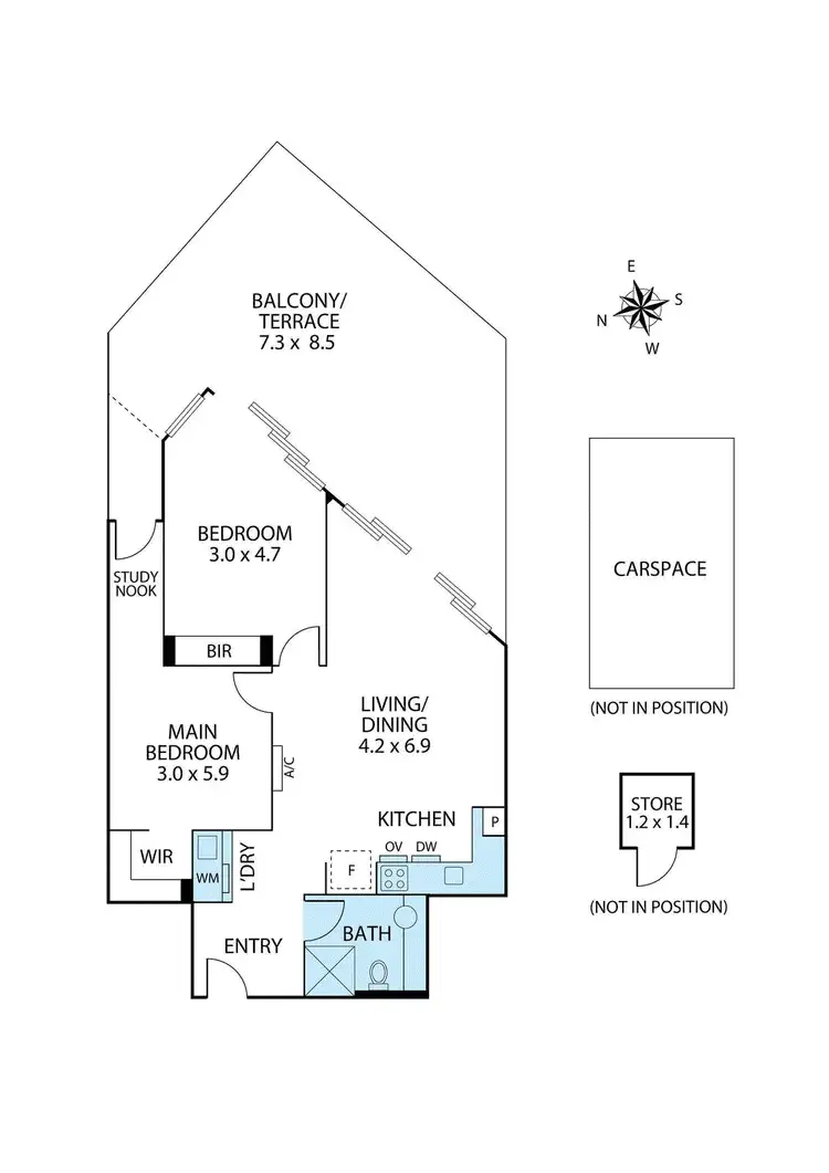 Floorplan of Homely unit listing, 302/105 Upper Heidelberg Road, Ivanhoe VIC 3079