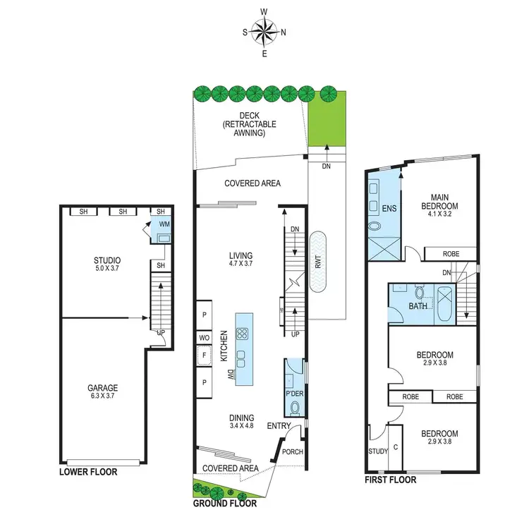 Floorplan of Homely townhouse listing, 12/11 St Georges Avenue, Bentleigh East VIC 3165