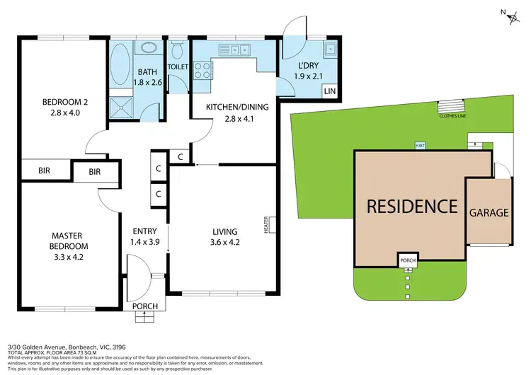 Floorplan of Homely unit listing, 3/30 Golden Avenue, Bonbeach VIC 3196