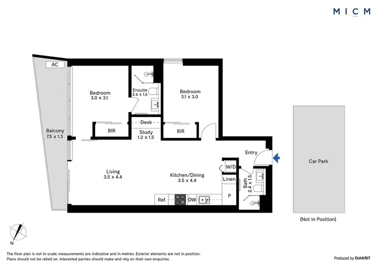 Floorplan of Homely apartment listing, 3105/560 Lonsdale Street, Melbourne VIC 3000