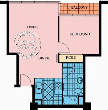 Floorplan of Homely apartment listing, 42/38 Kavanagh Street, Southbank VIC 3006