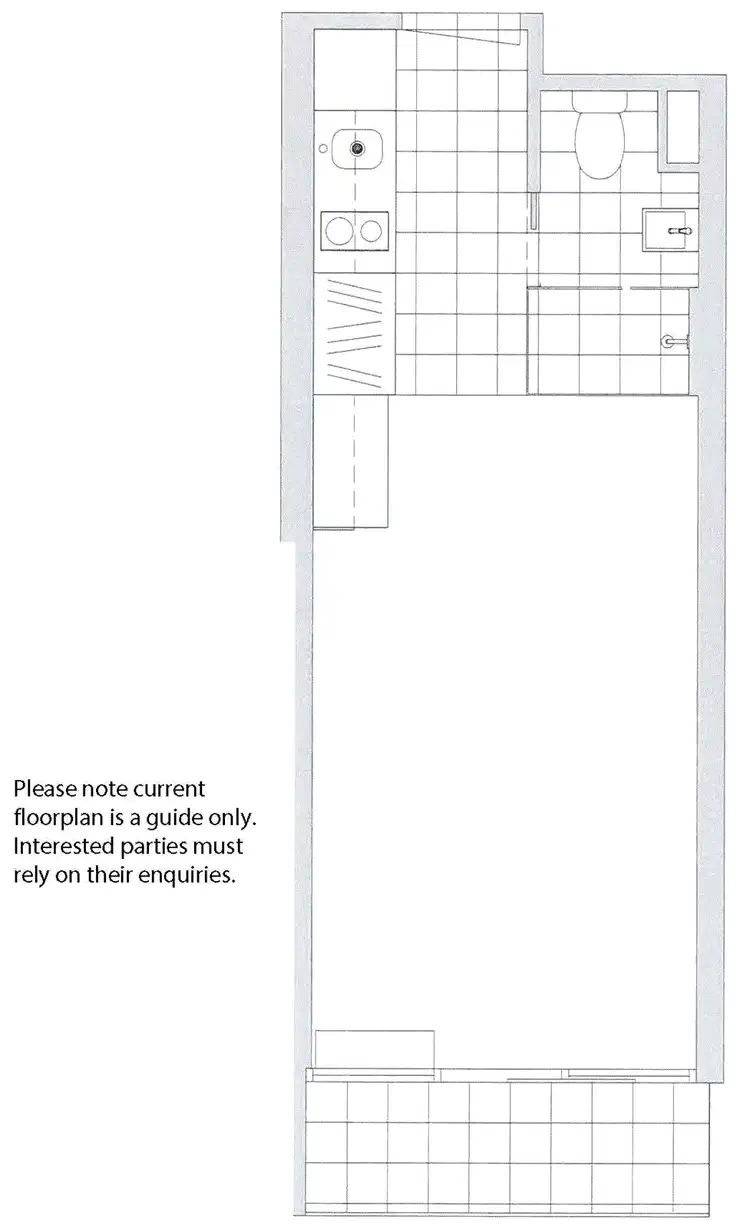 Floorplan of Homely studio listing, 1402/181 ABeckett Street, Melbourne VIC 3000