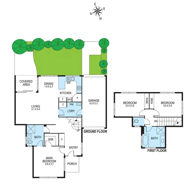 Floorplan of Homely townhouse listing, 2/1 Sunburst Street, Oakleigh East VIC 3166