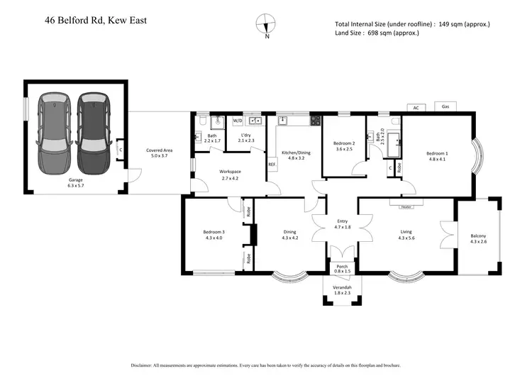 Floorplan of Homely house listing, 46 Belford Road, Kew East VIC 3102