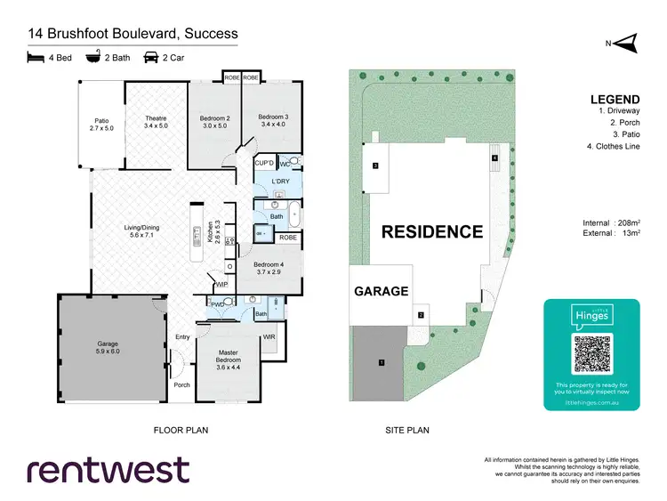 Floorplan of Homely house listing, 14 Brushfoot Boulevard, Success WA 6164