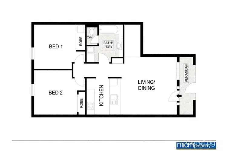 Floorplan of Homely apartment listing, 1/100 Dodds Street, Southbank VIC 3006