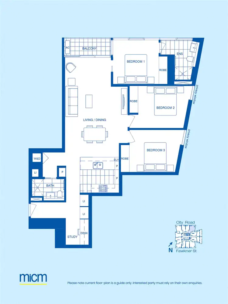 Floorplan of Homely apartment listing, 1310/81 City Road, Southbank VIC 3006