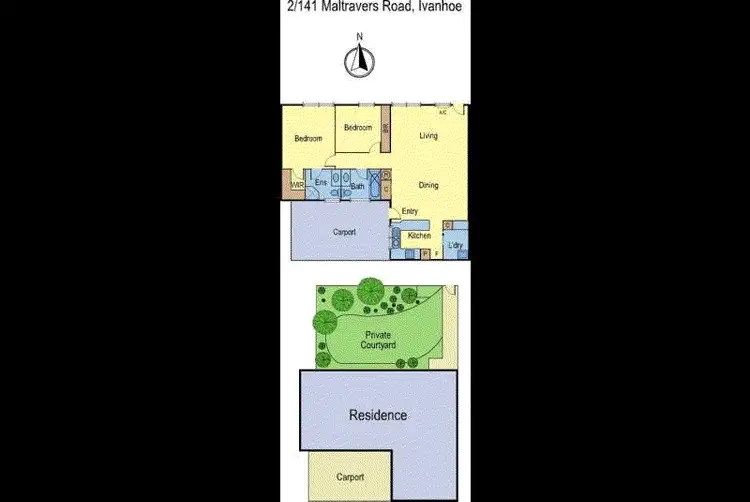 Floorplan of Homely unit listing, 2/141 Maltravers Road, Ivanhoe VIC 3079