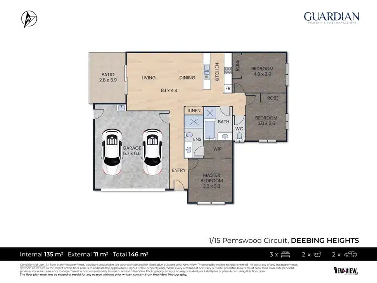 Floorplan of Homely semi-detached listing, 1/15 Pemswood Close, Deebing Heights QLD 4306