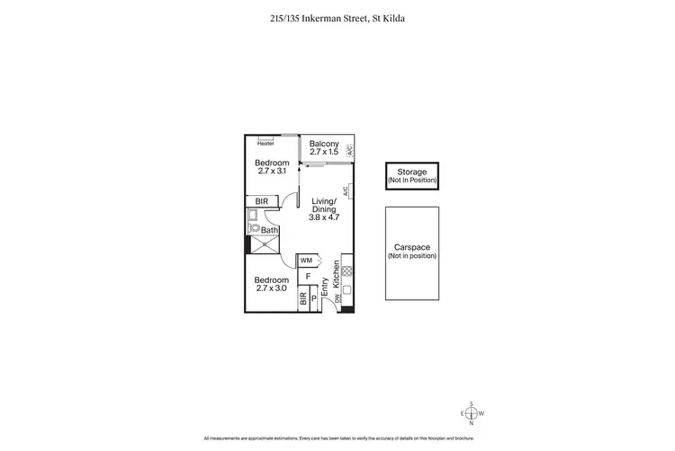 Floorplan of Homely apartment listing, 215/135 Inkerman Street, St Kilda VIC 3182