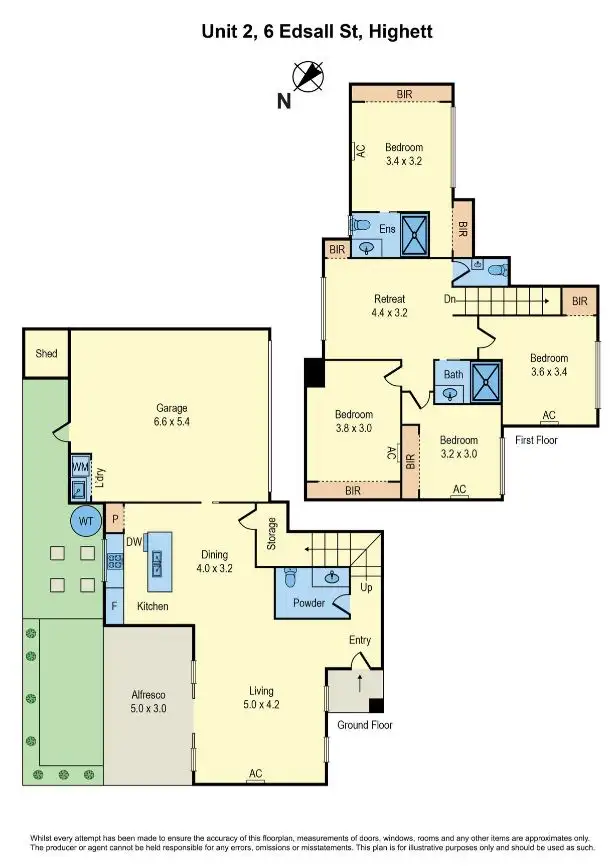 Floorplan of Homely townhouse listing, 2/6 Edsall Street, Highett VIC 3190