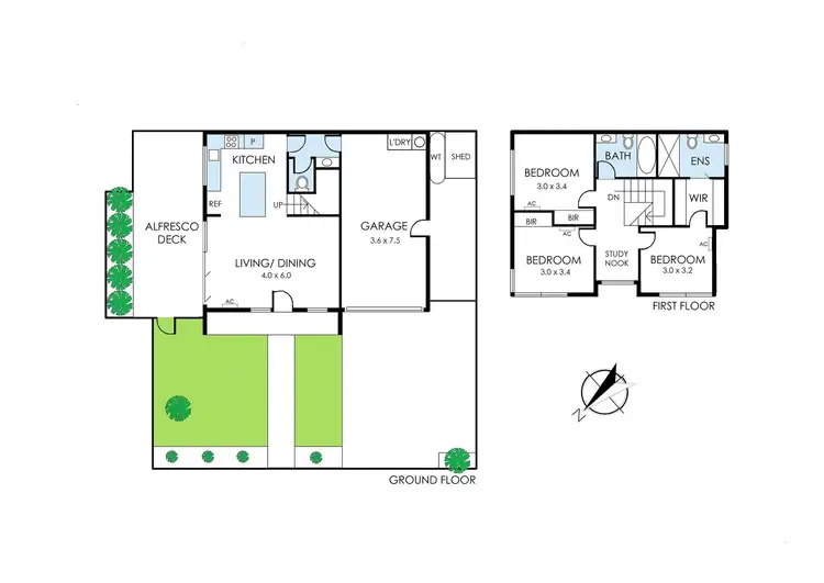 Floorplan of Homely townhouse listing, 1/19 Laburnum Street, Parkdale VIC 3195