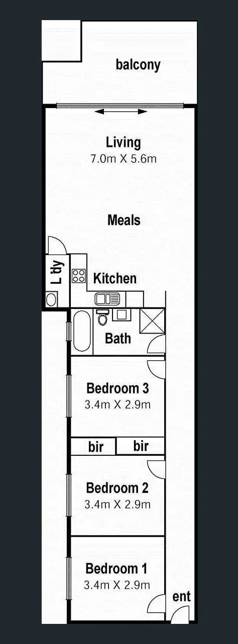 Floorplan of Homely apartment listing, 1/753 High Street, Thornbury VIC 3071