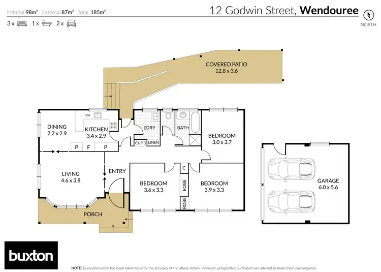 Floorplan of Homely house listing, 12 Godwin Street, Wendouree VIC 3355