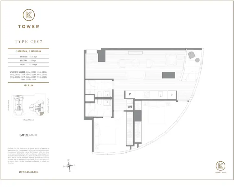 Floorplan of Homely apartment listing, 2004/1 Almeida Crescent, South Yarra VIC 3141