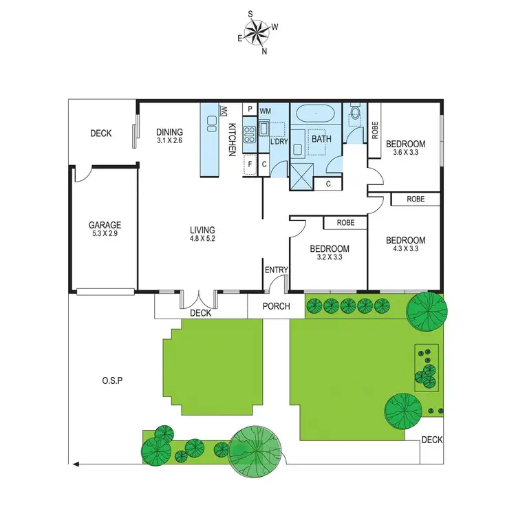 Floorplan of Homely townhouse listing, 1/6 Clive Street, Brighton East VIC 3187