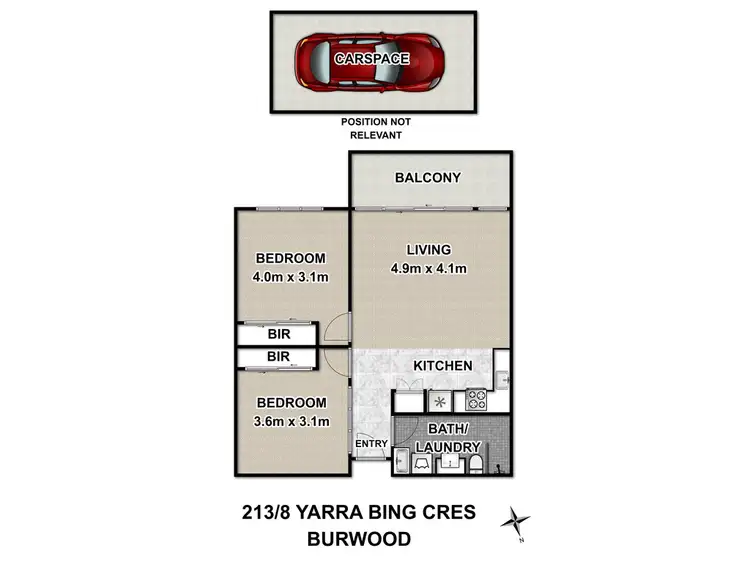 Floorplan of Homely apartment listing, 213/8 Yarra Bing Crescent, Burwood VIC 3125