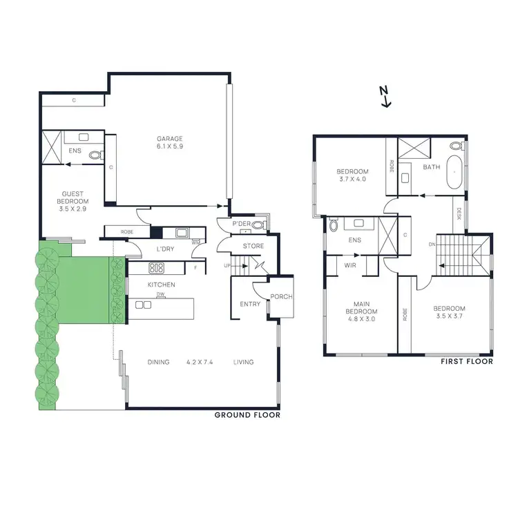 Floorplan of Homely townhouse listing, 2/8 Deborah Avenue, Bentleigh East VIC 3165