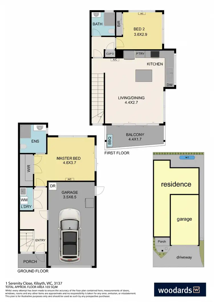Floorplan of Homely townhouse listing, 1 Serenity Close, Kilsyth VIC 3137
