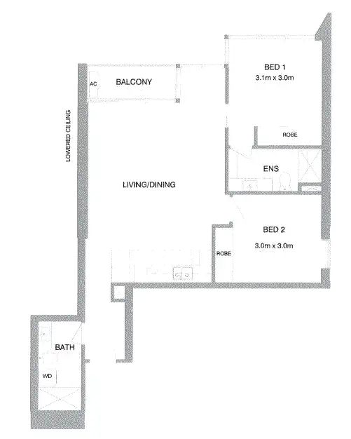 Floorplan of Homely apartment listing, 2403/618 Lonsdale Street, Melbourne VIC 3000
