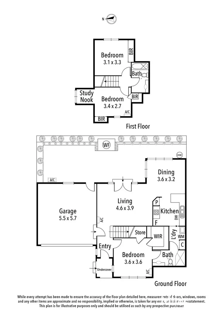 Floorplan of Homely townhouse listing, 2/3 Jellicoe Street, Ivanhoe VIC 3079