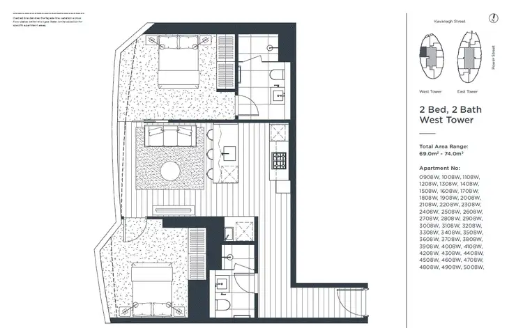 Floorplan of Homely apartment listing, 5008W/11 Bale Circuit, Southbank VIC 3006