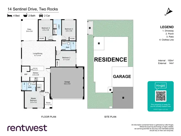 Floorplan of Homely house listing, 14 Sentinel Dr, Two Rocks WA 6037