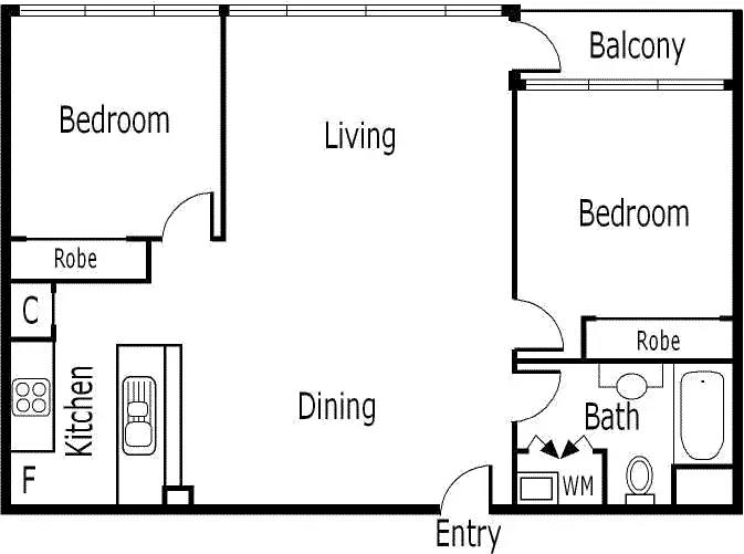 Floorplan of Homely apartment listing, 1102/28 Bank Street, South Melbourne VIC 3205