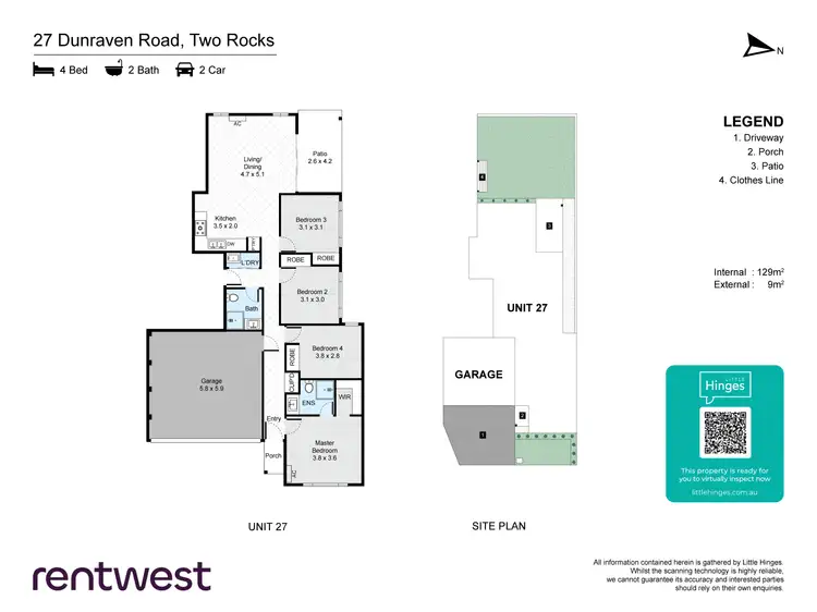 Floorplan of Homely semi-detached listing, 27 Dunraven Rd, Two Rocks WA 6037