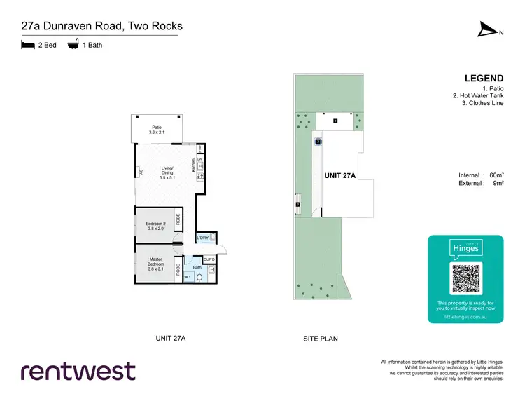 Floorplan of Homely semi-detached listing, 27A Dunraven Rd, Two Rocks WA 6037