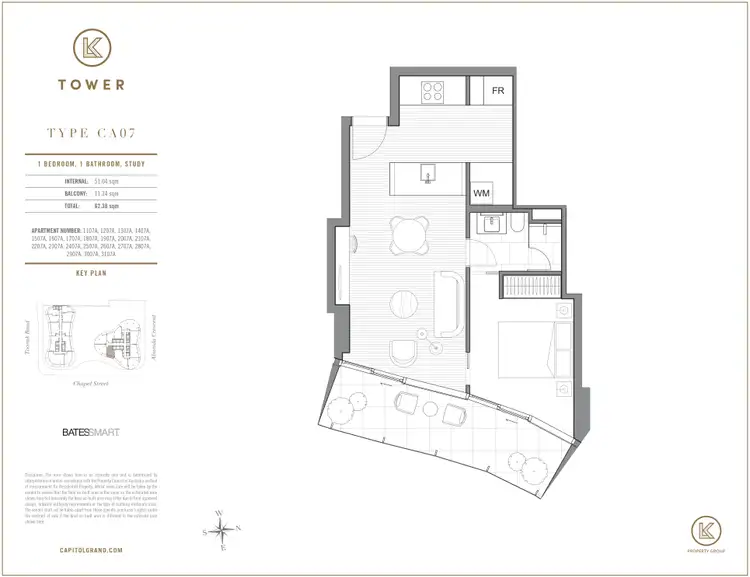 Floorplan of Homely apartment listing, 3006/1 Almeida Crescent, South Yarra VIC 3141