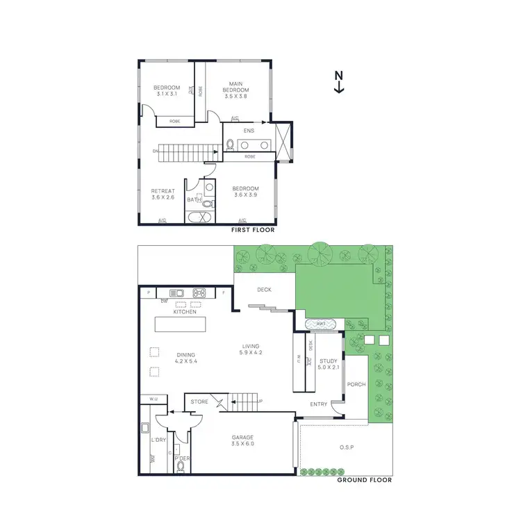 Floorplan of Homely townhouse listing, 2/2 Kershaw Street, Bentleigh East VIC 3165