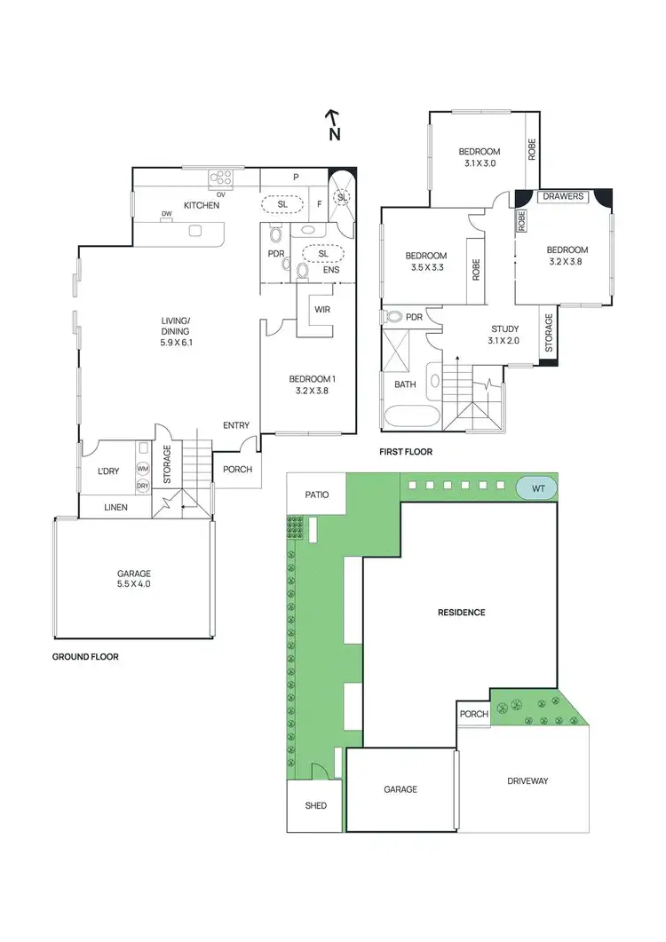 Floorplan of Homely townhouse listing, 2/11 Skeffington Street, Bellfield VIC 3081
