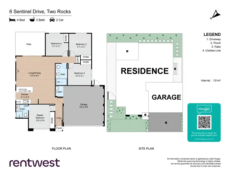 Floorplan of Homely house listing, 6 Sentinel Dr, Two Rocks WA 6037