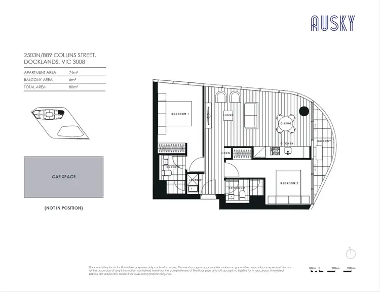 Floorplan of Homely apartment listing, 2503n/889 Collins Street, Docklands VIC 3008