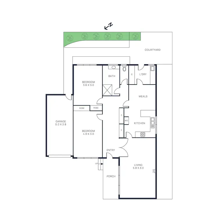 Floorplan of Homely townhouse listing, 6/138-140 Linacre Road, Hampton VIC 3188