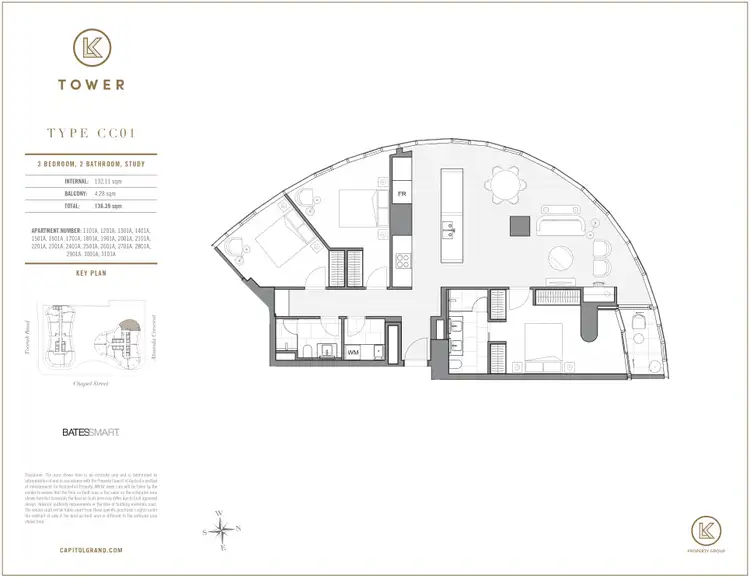 Floorplan of Homely apartment listing, 2901/1 Almeida Crescent, South Yarra VIC 3141
