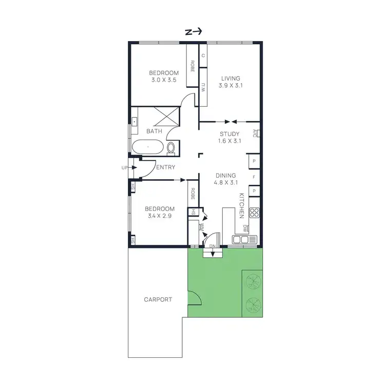 Floorplan of Homely unit listing, 2/4 Wattle Grove, Mckinnon VIC 3204