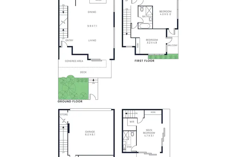 Floorplan of Homely townhouse listing, 1/3 Claire Street, Mckinnon VIC 3204