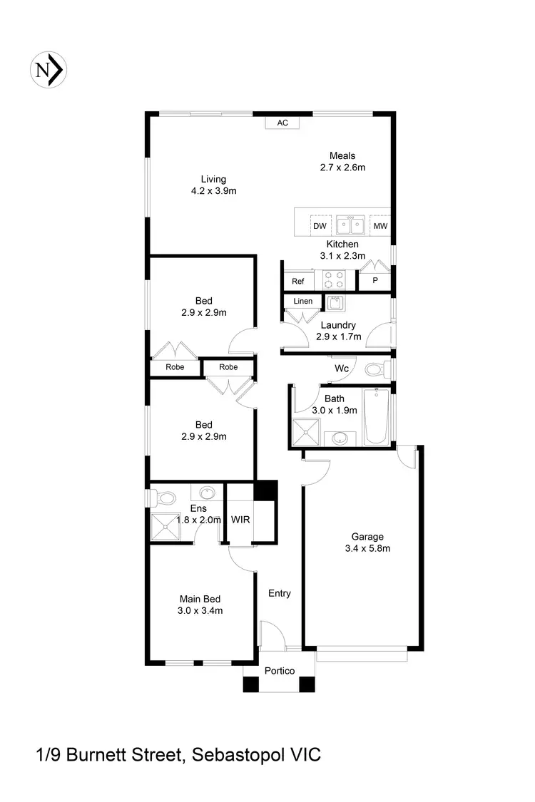 Floorplan of Homely house listing, 1/9 Burnett Street, Sebastopol VIC 3356